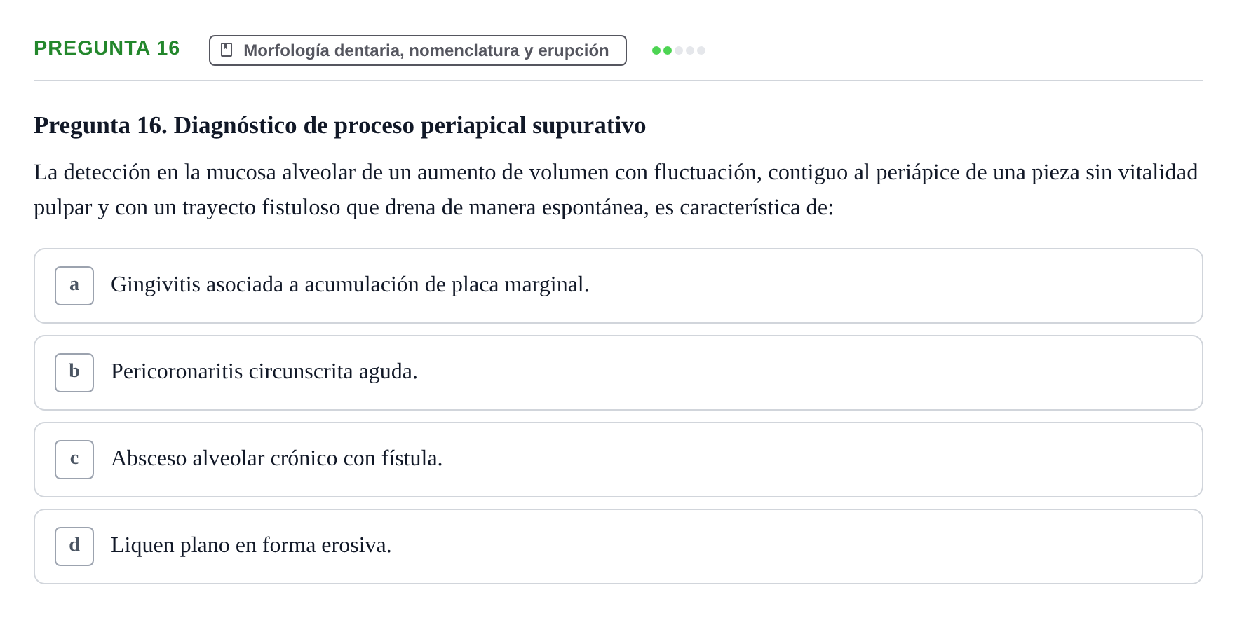 Enunciado: Pregunta 16