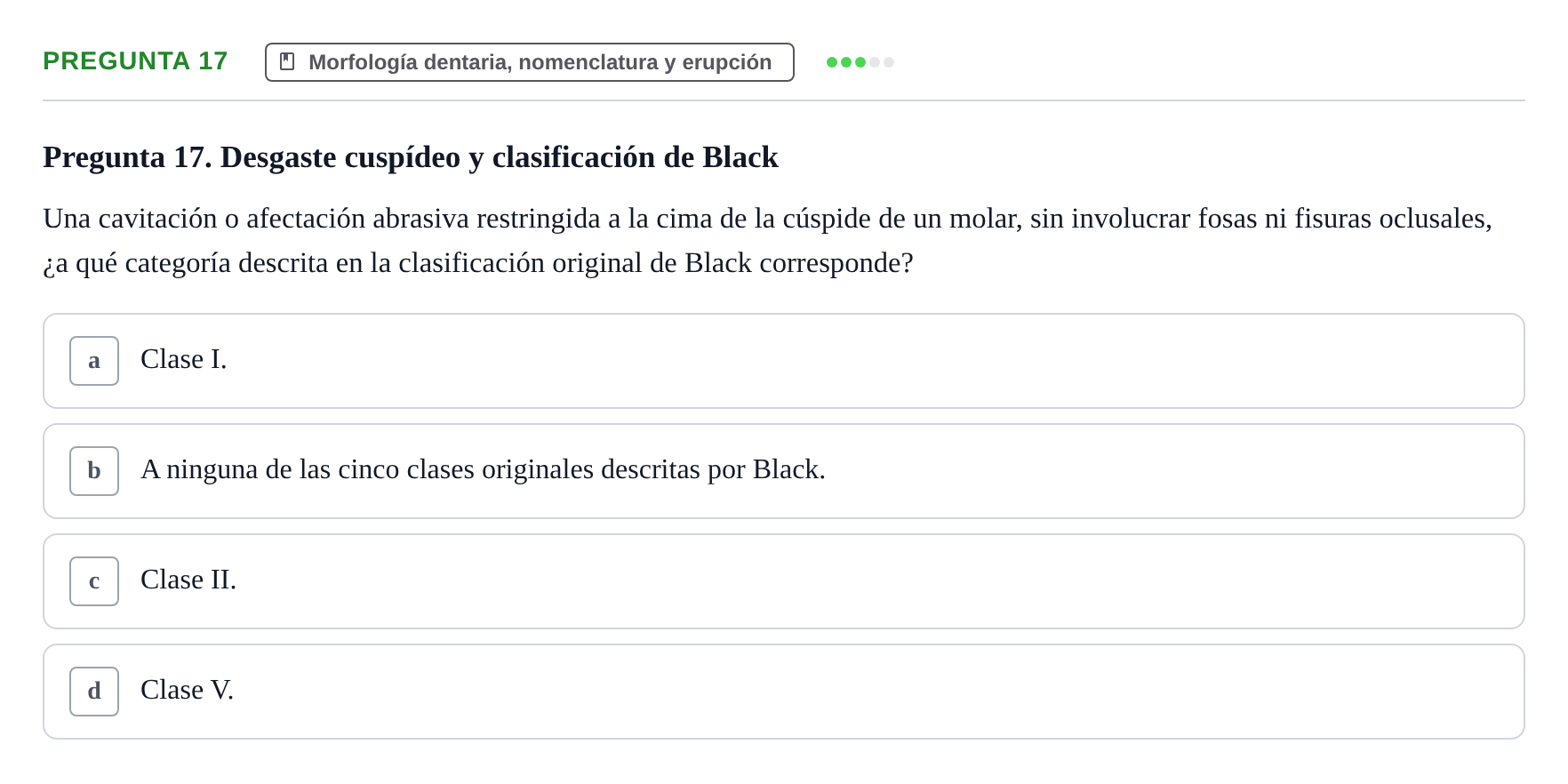 Enunciado: Pregunta 17