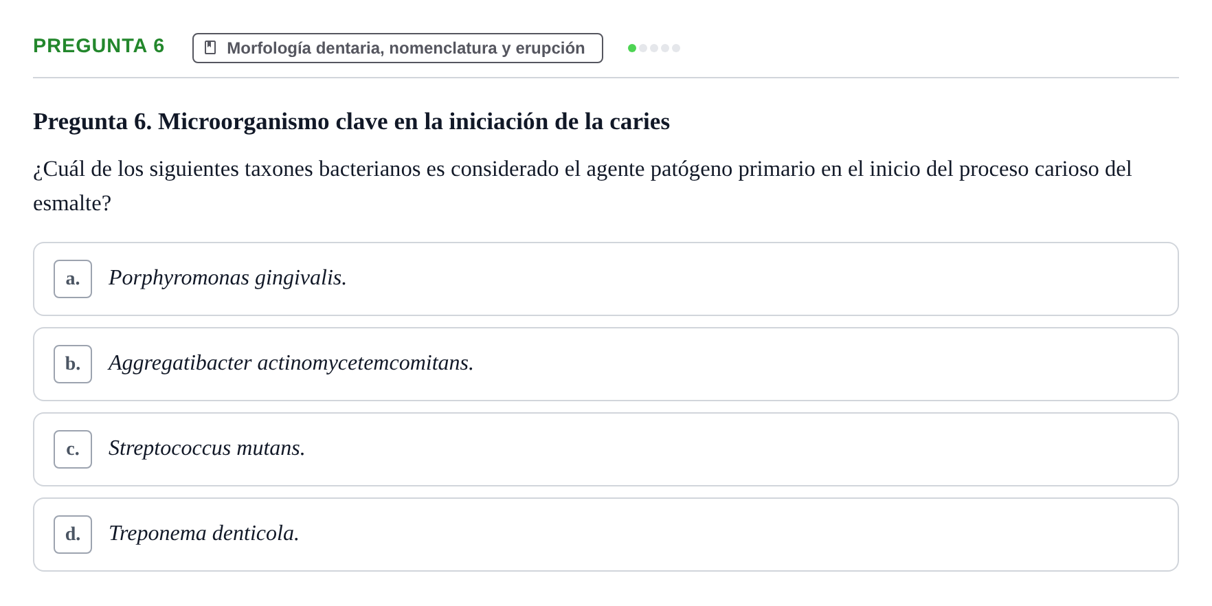 Enunciado: Pregunta 6