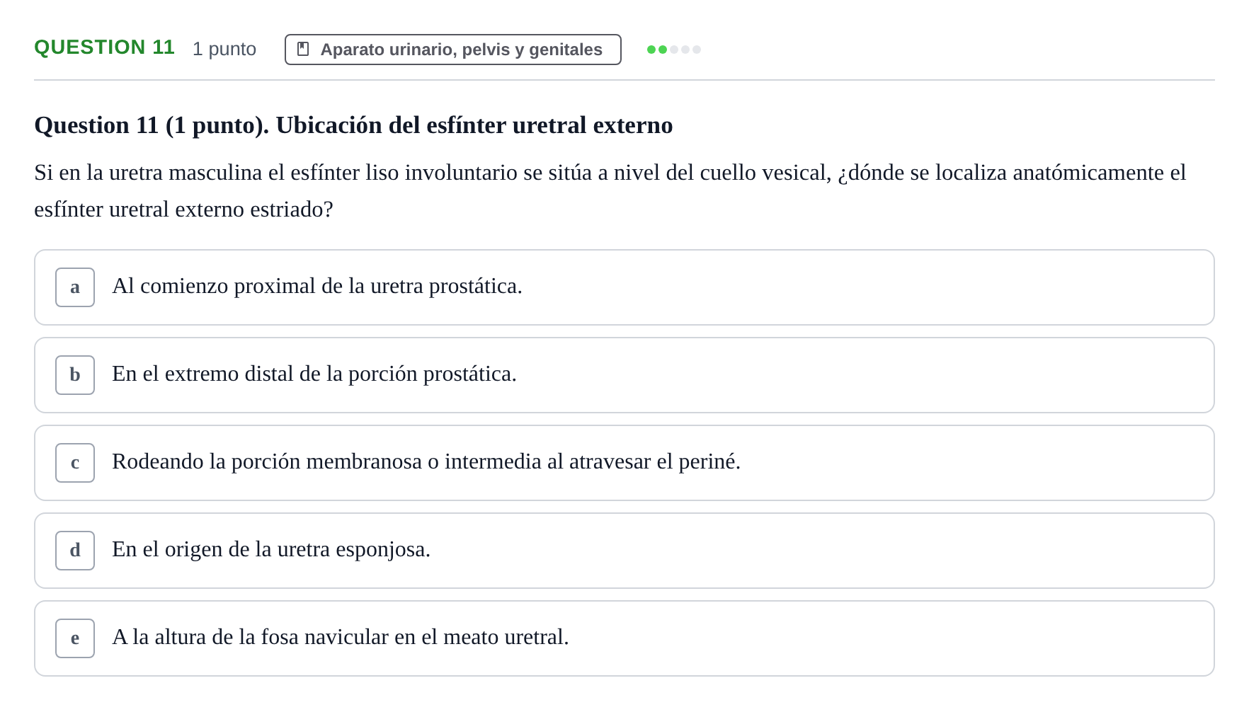 Enunciado: Question 11 · Anatomía Humana UB 2012