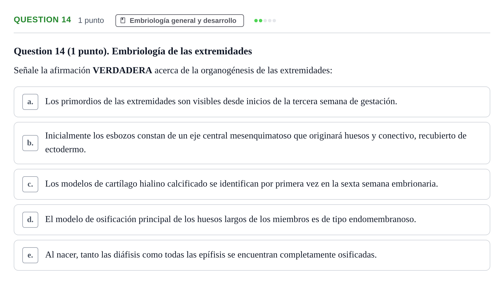 Enunciado: Question 14 · Anatomía Humana UB 2012