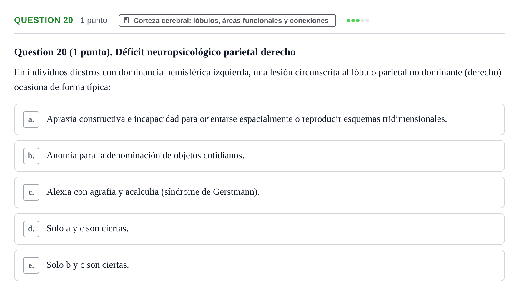 Enunciado: Question 20 · Anatomía Humana UB 2012