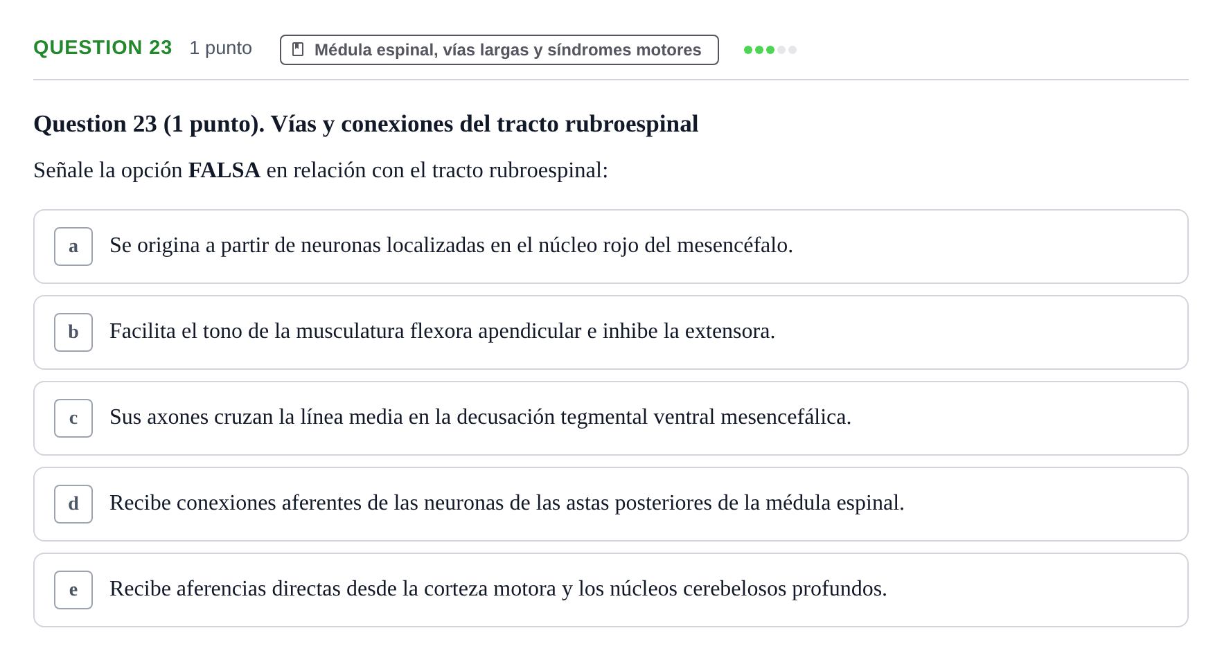 Enunciado: Question 23 · Anatomía Humana UB 2012
