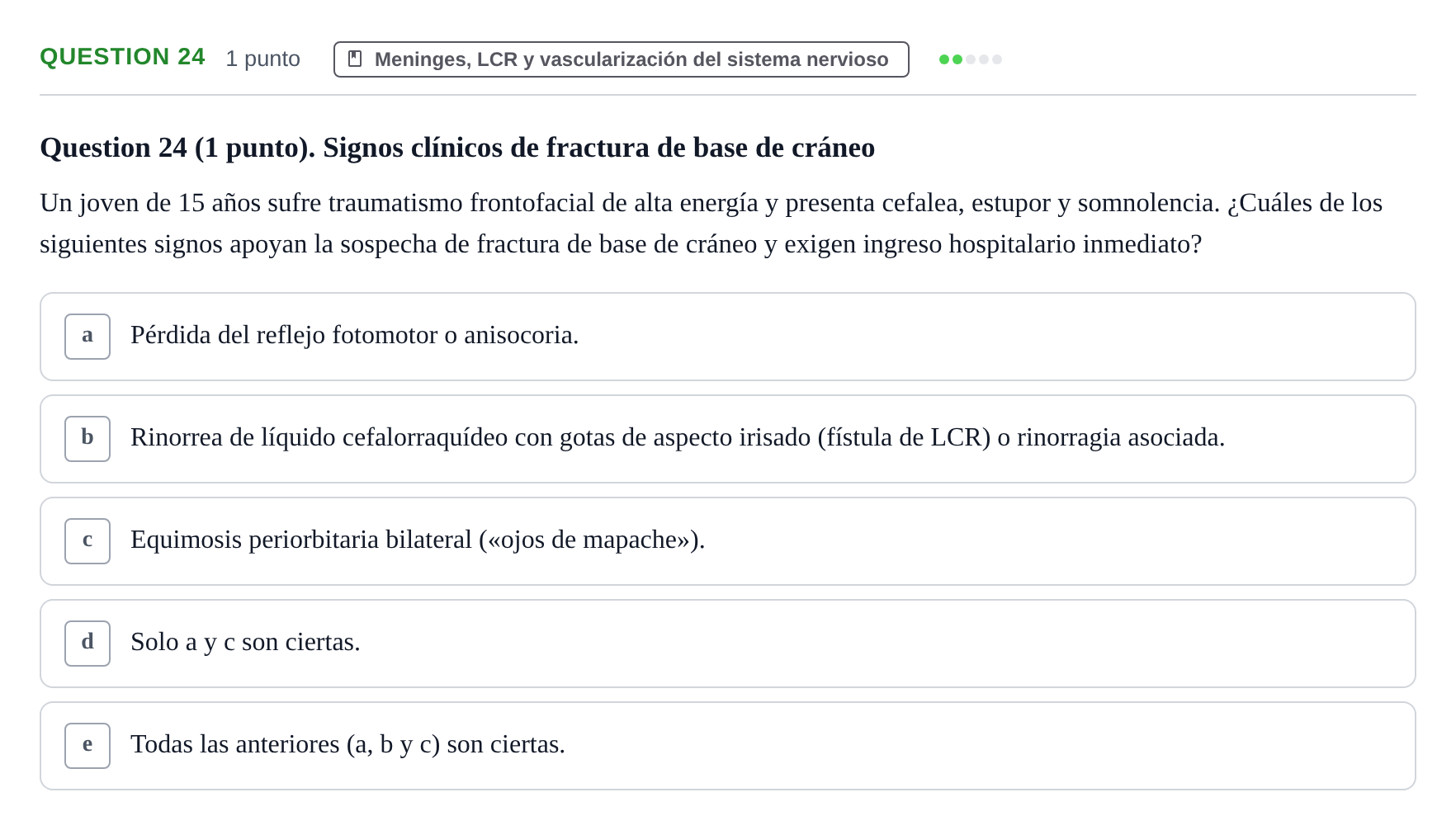 Enunciado: Question 24 · Anatomía Humana UB 2012