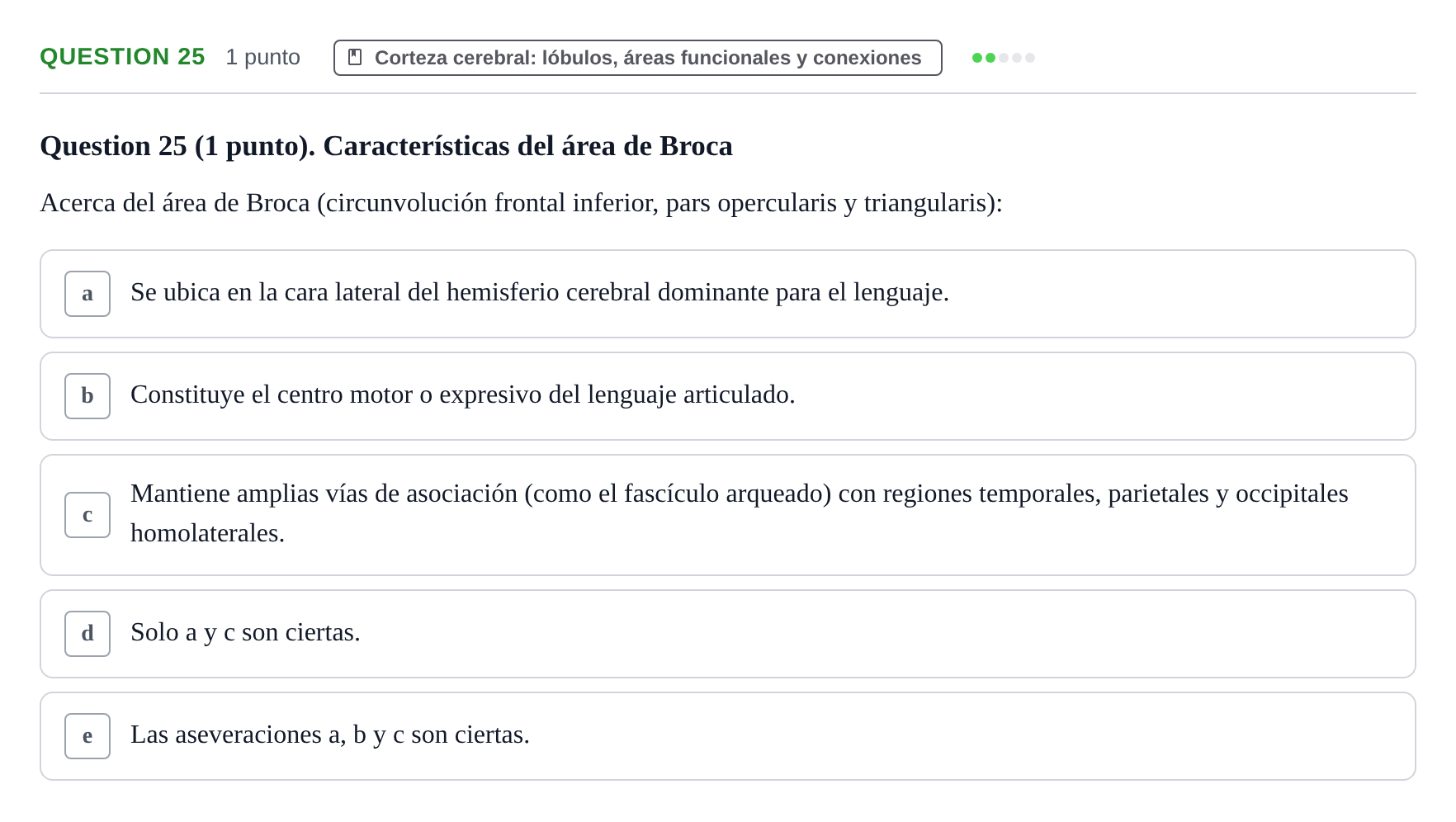 Enunciado: Question 25 · Anatomía Humana UB 2012