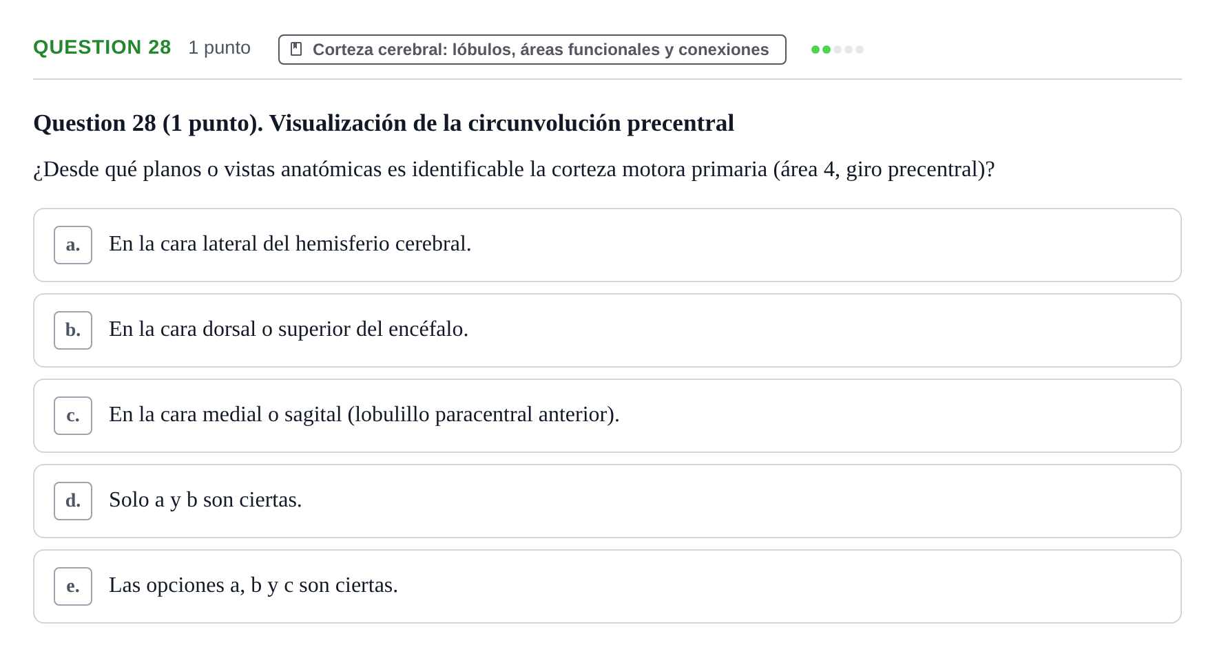 Enunciado: Question 28 · Anatomía Humana UB 2012