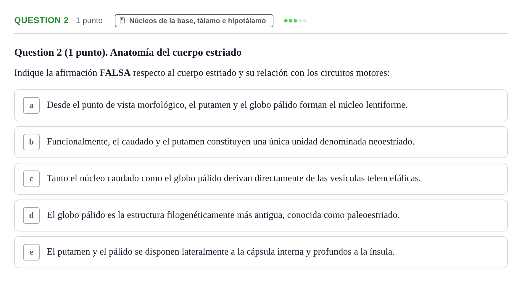Enunciado: Question 2 · Anatomía Humana UB 2012