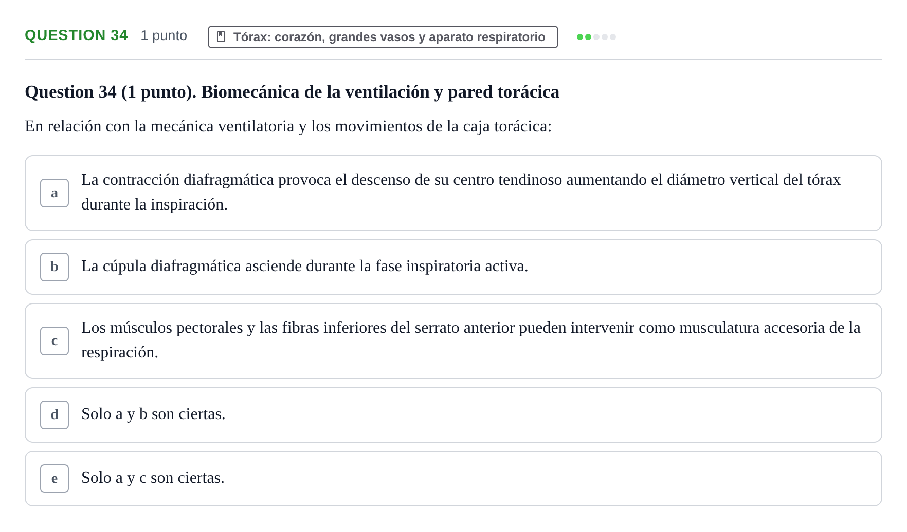 Enunciado: Question 34 · Anatomía Humana UB 2012