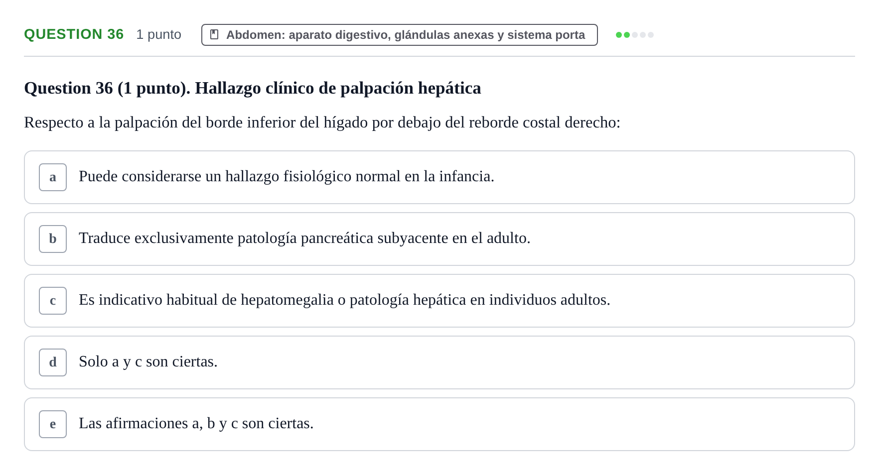 Enunciado: Question 36 · Anatomía Humana UB 2012