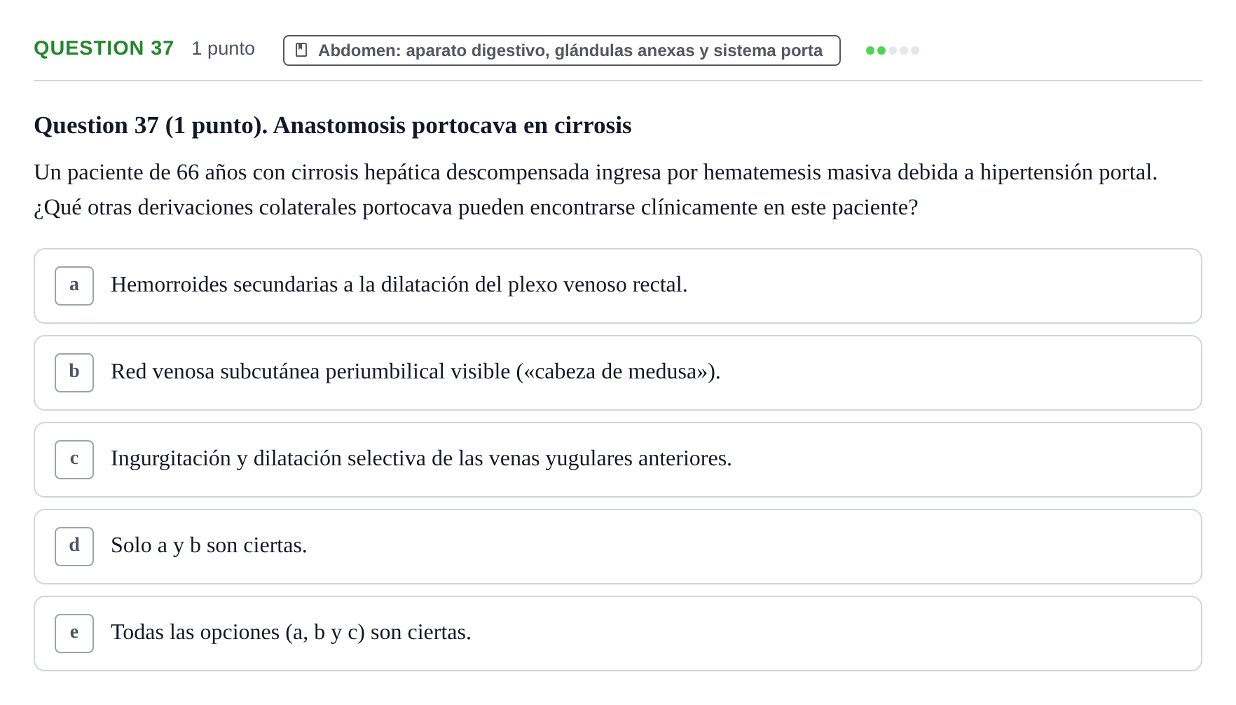 Enunciado: Question 37 · Anatomía Humana UB 2012
