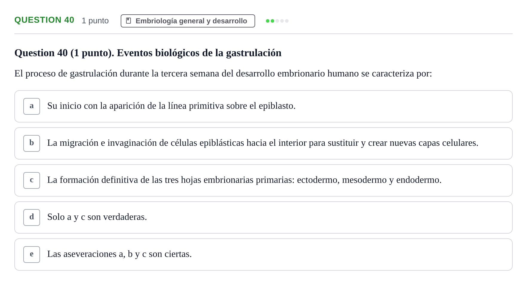 Enunciado: Question 40 · Anatomía Humana UB 2012