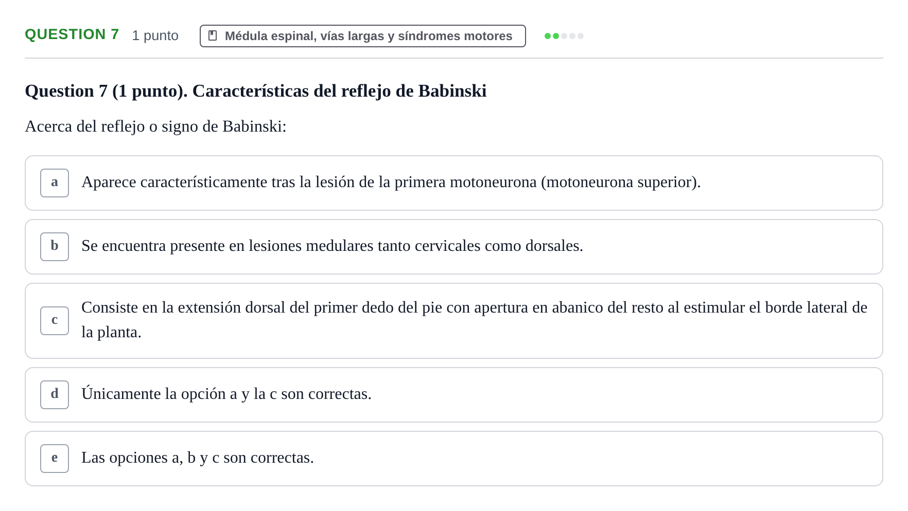 Enunciado: Question 7 · Anatomía Humana UB 2012