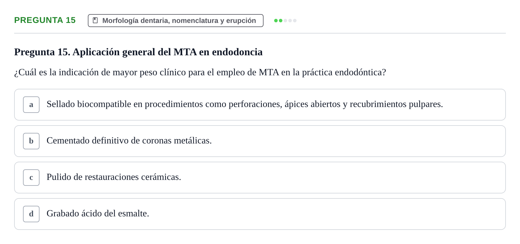 Enunciado: Pregunta 15