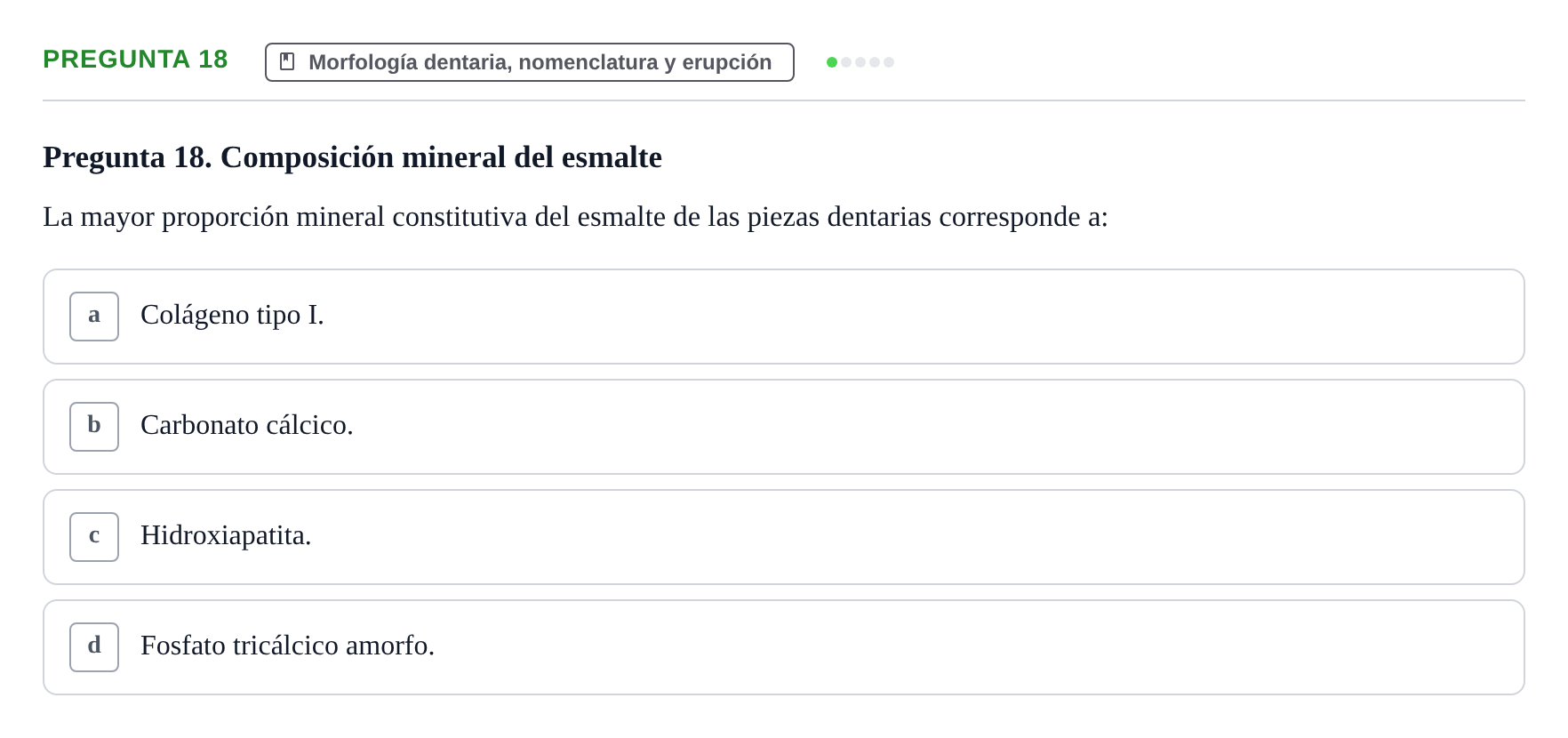 Enunciado: Pregunta 18