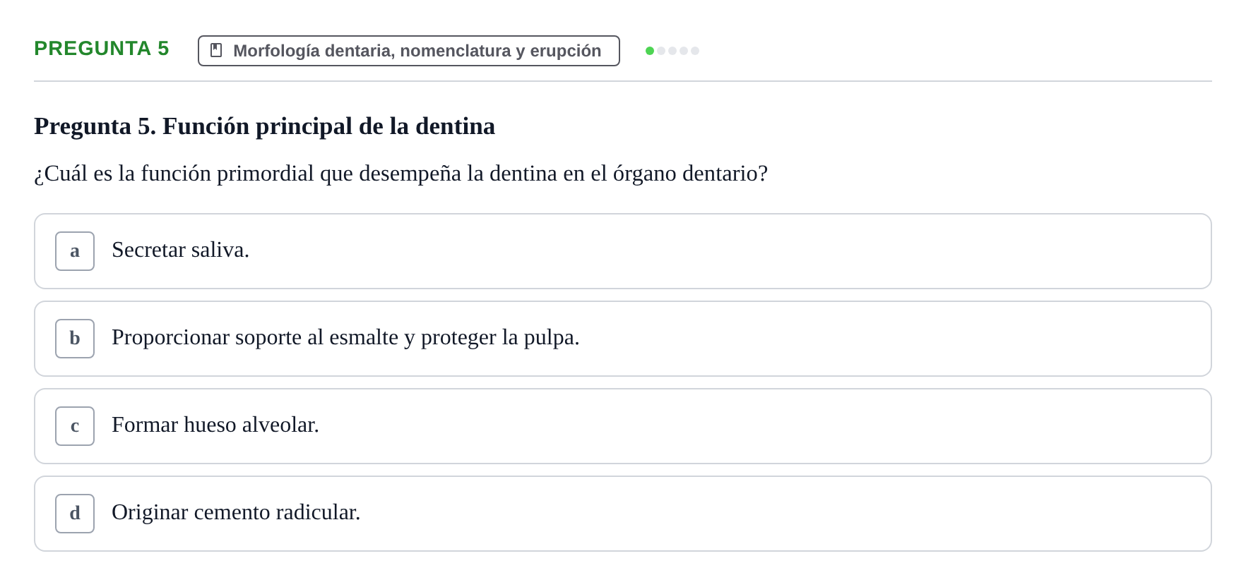 Enunciado: Pregunta 5