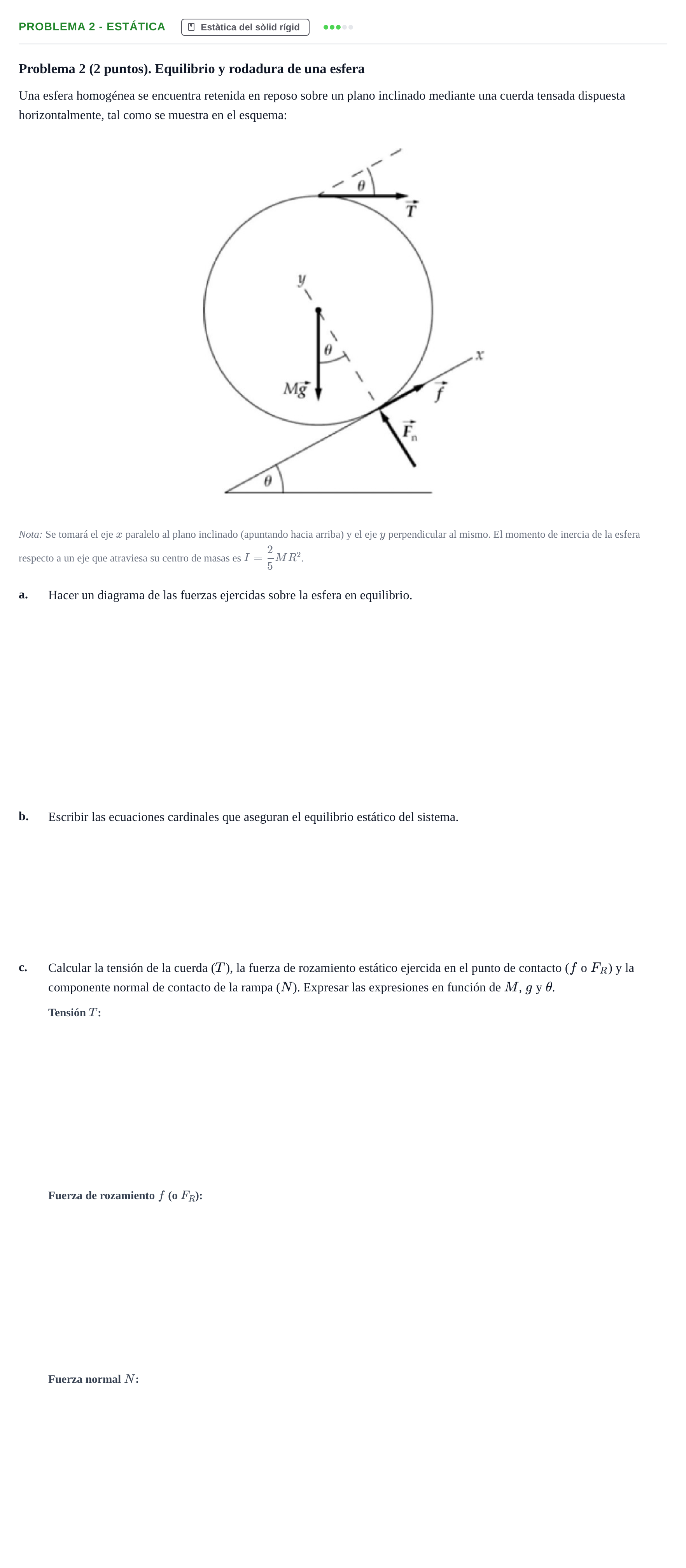 Enunciado: Problema 2 - Estática · Física I UB 2022
