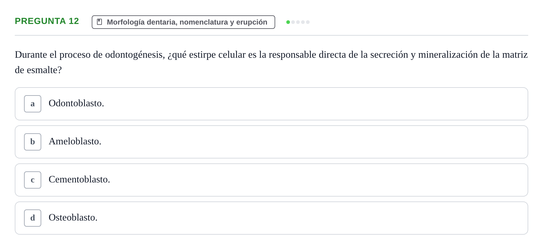 Enunciado: Pregunta 12
