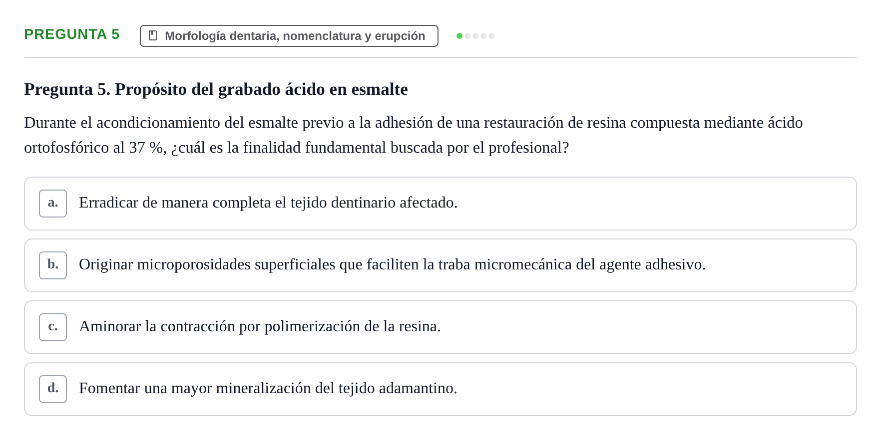 Enunciado: Pregunta 5