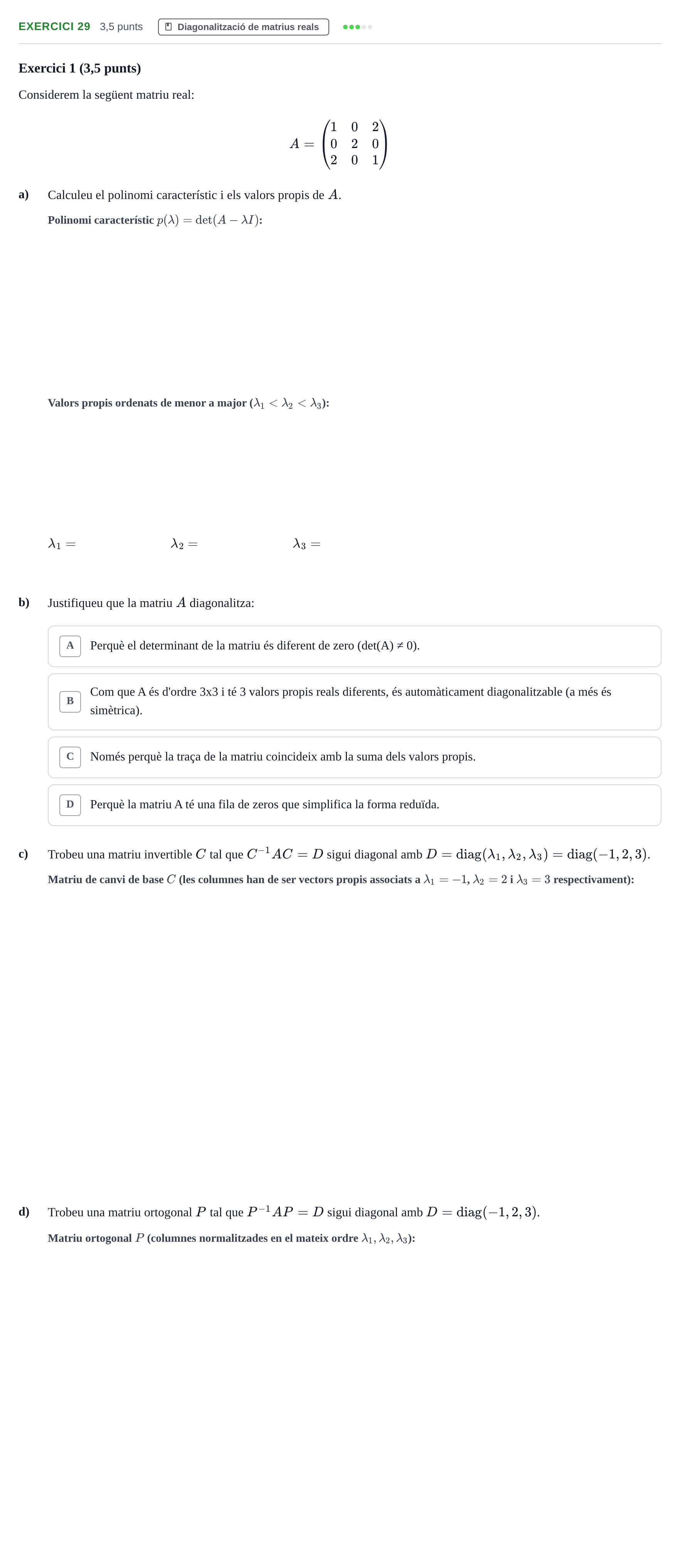 Enunciado: Problema 29 · Matemáticas I UB 2021