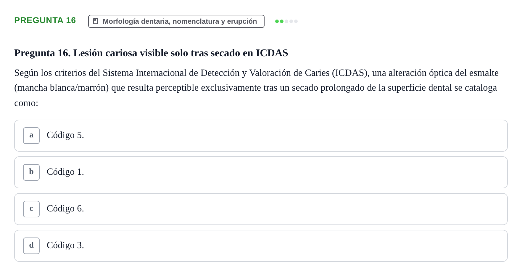 Enunciado: Pregunta 16