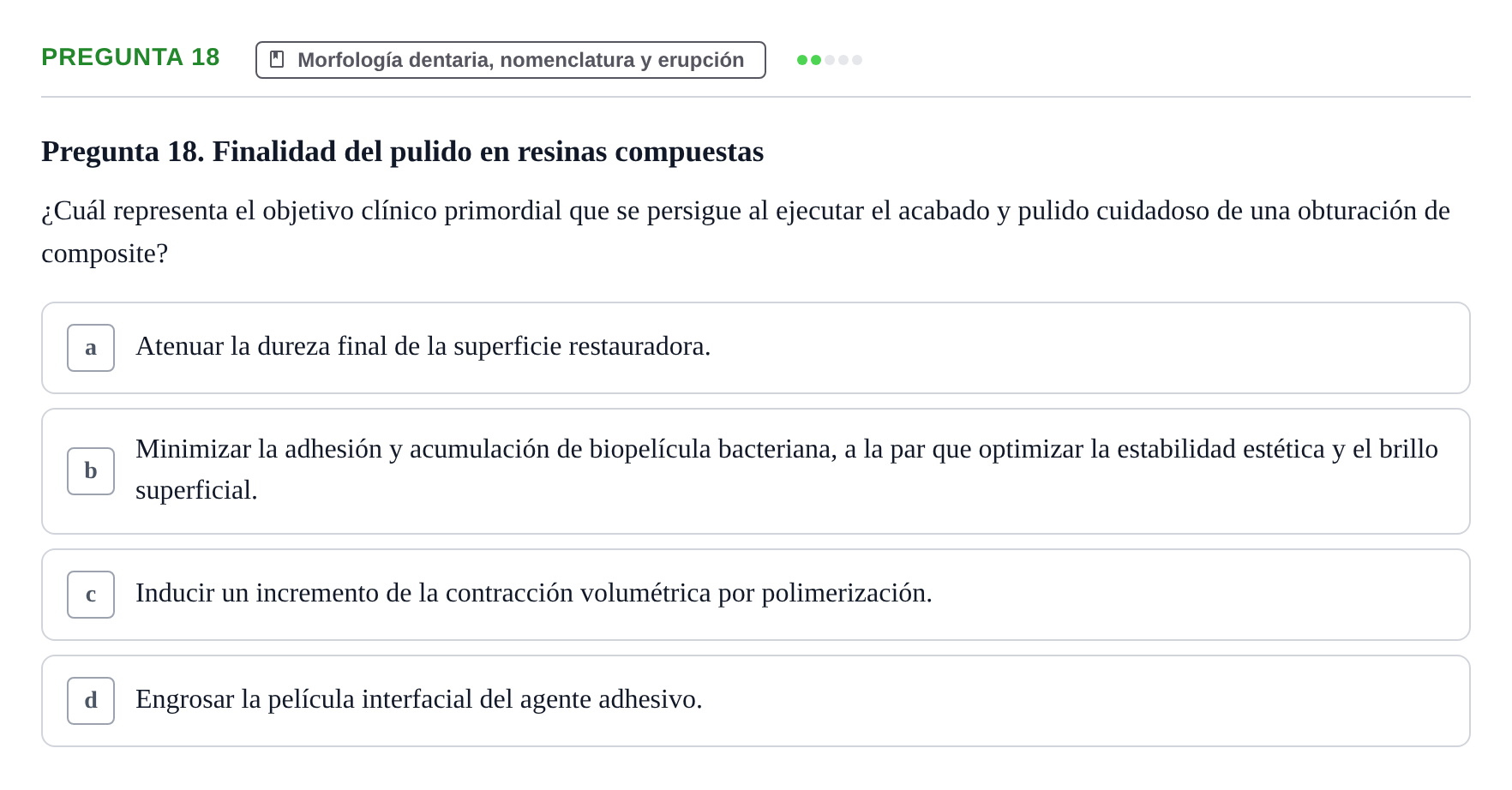 Enunciado: Pregunta 18