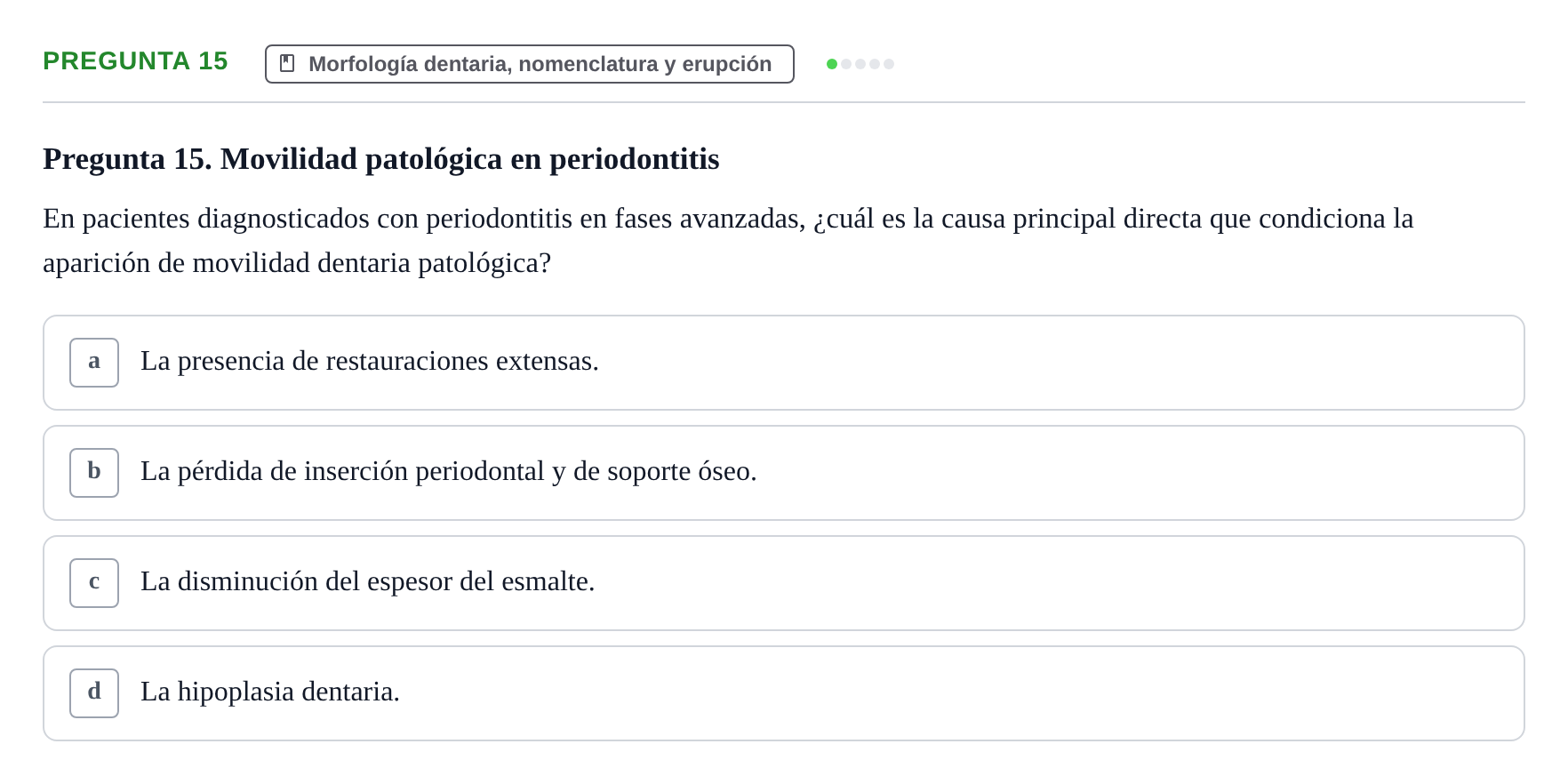 Enunciado: Pregunta 15