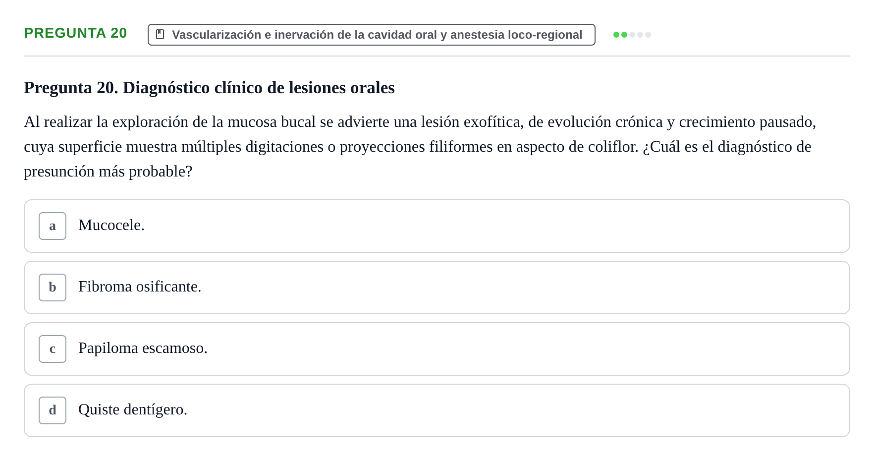 Enunciado: Pregunta 20