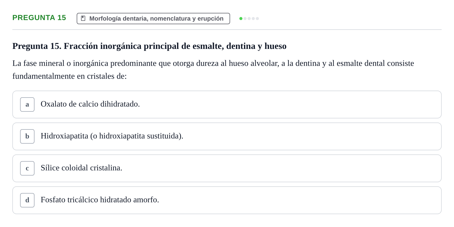 Enunciado: Pregunta 15