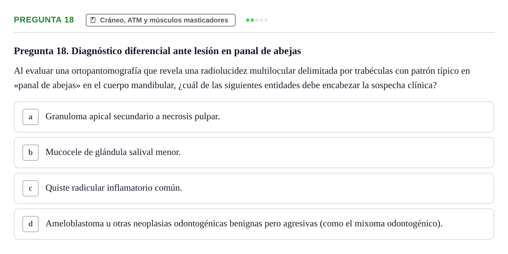 Enunciado: Pregunta 18