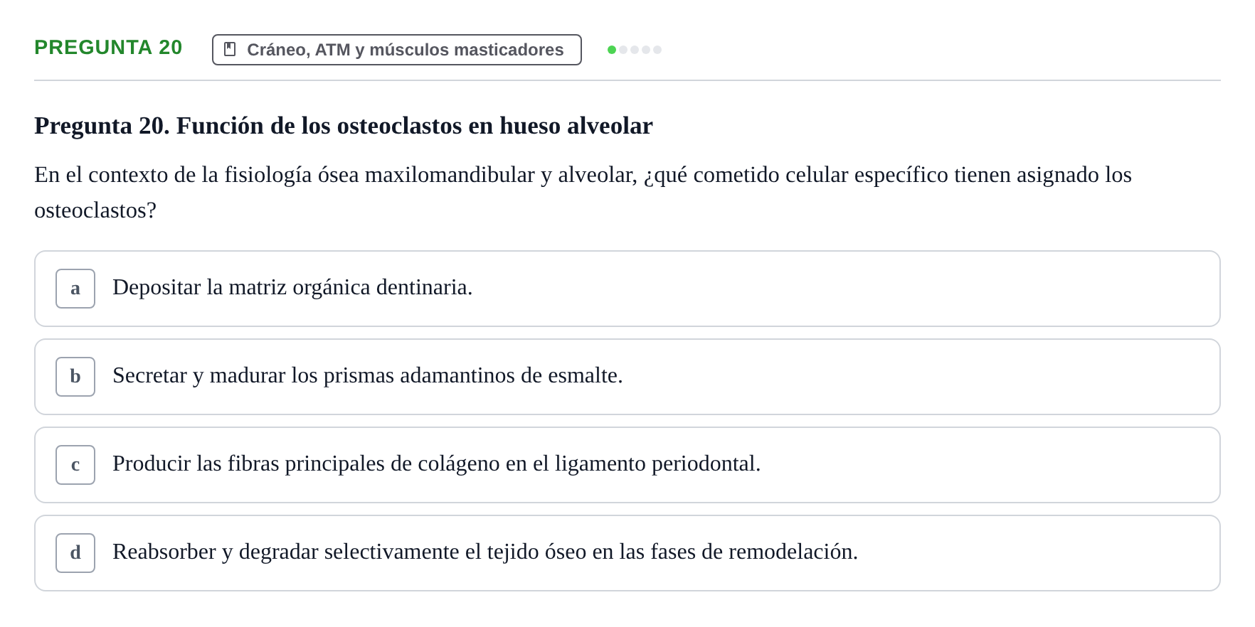 Enunciado: Pregunta 20