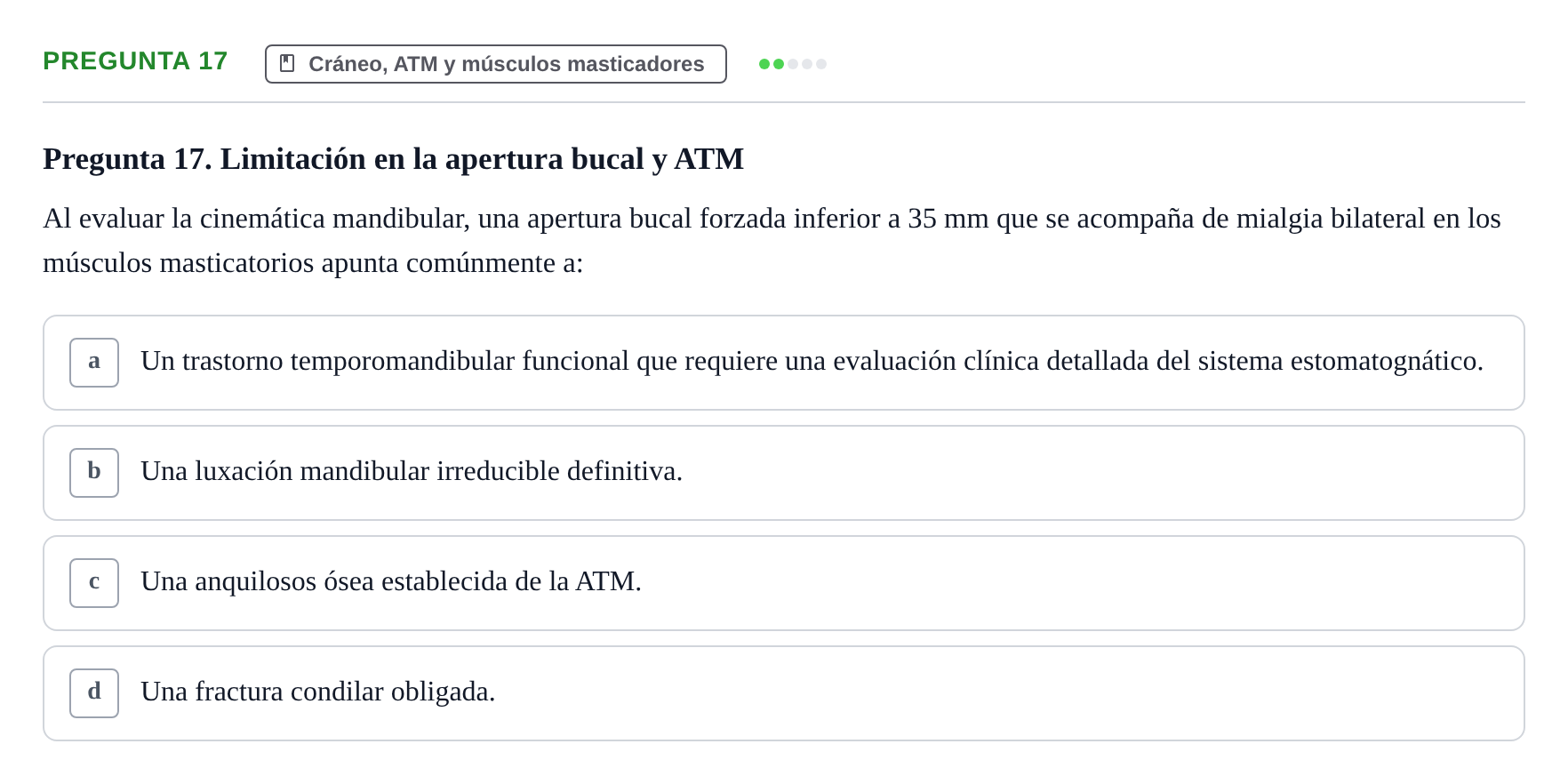 Enunciado: Pregunta 17