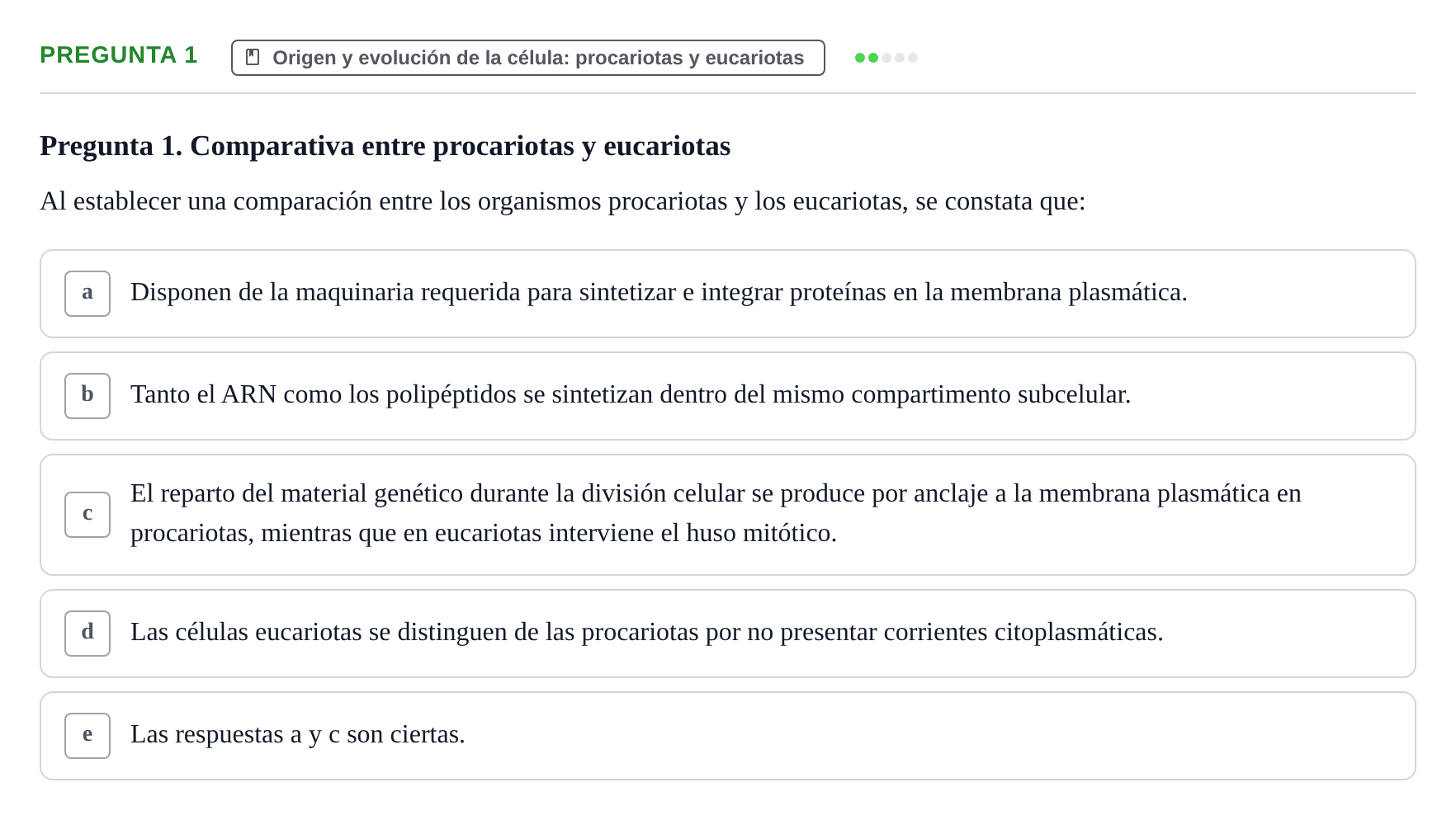 Enunciado: Pregunta 1 · Biología Celular UB 2013