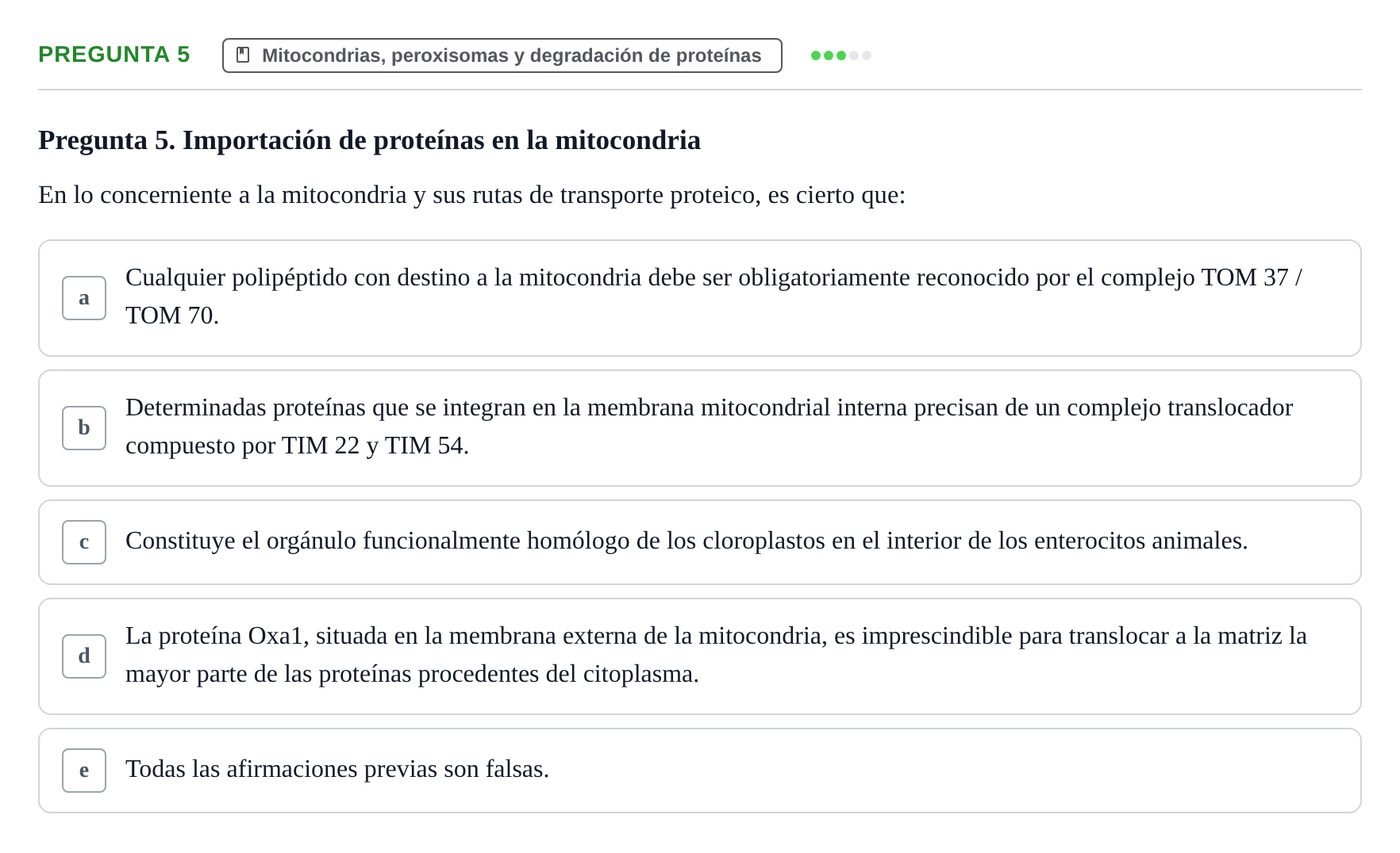 Enunciado: Pregunta 5 · Biología Celular UB 2013