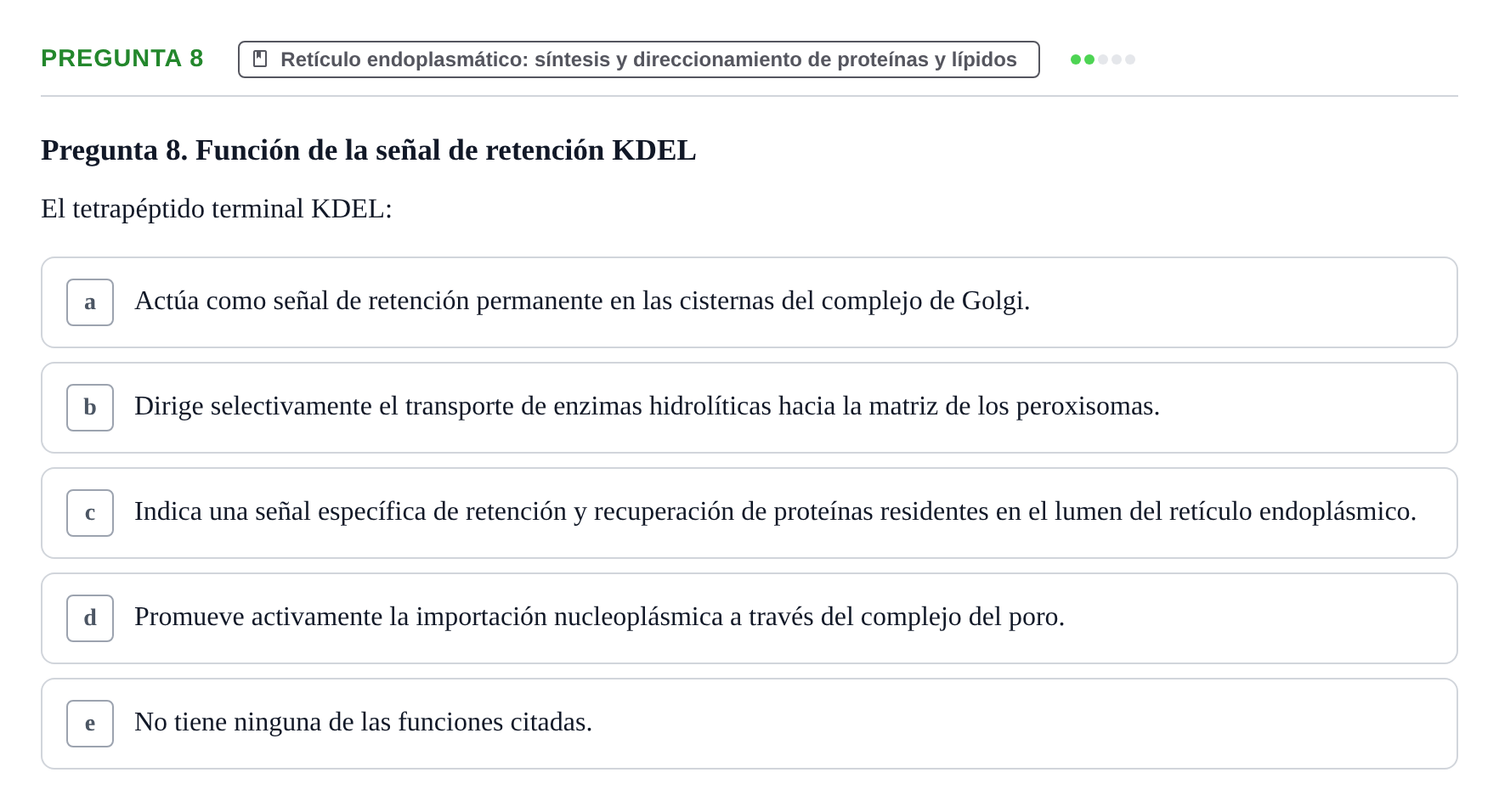 Enunciado: Pregunta 8 · Biología Celular UB 2013