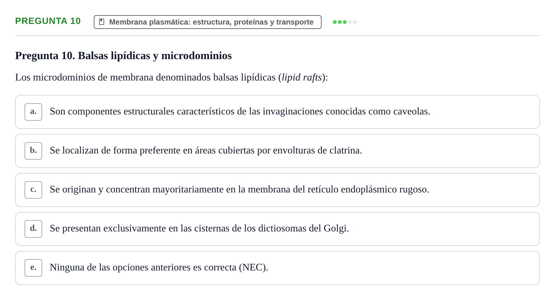 Enunciado: Pregunta 10 · Biología Celular UB 2012
