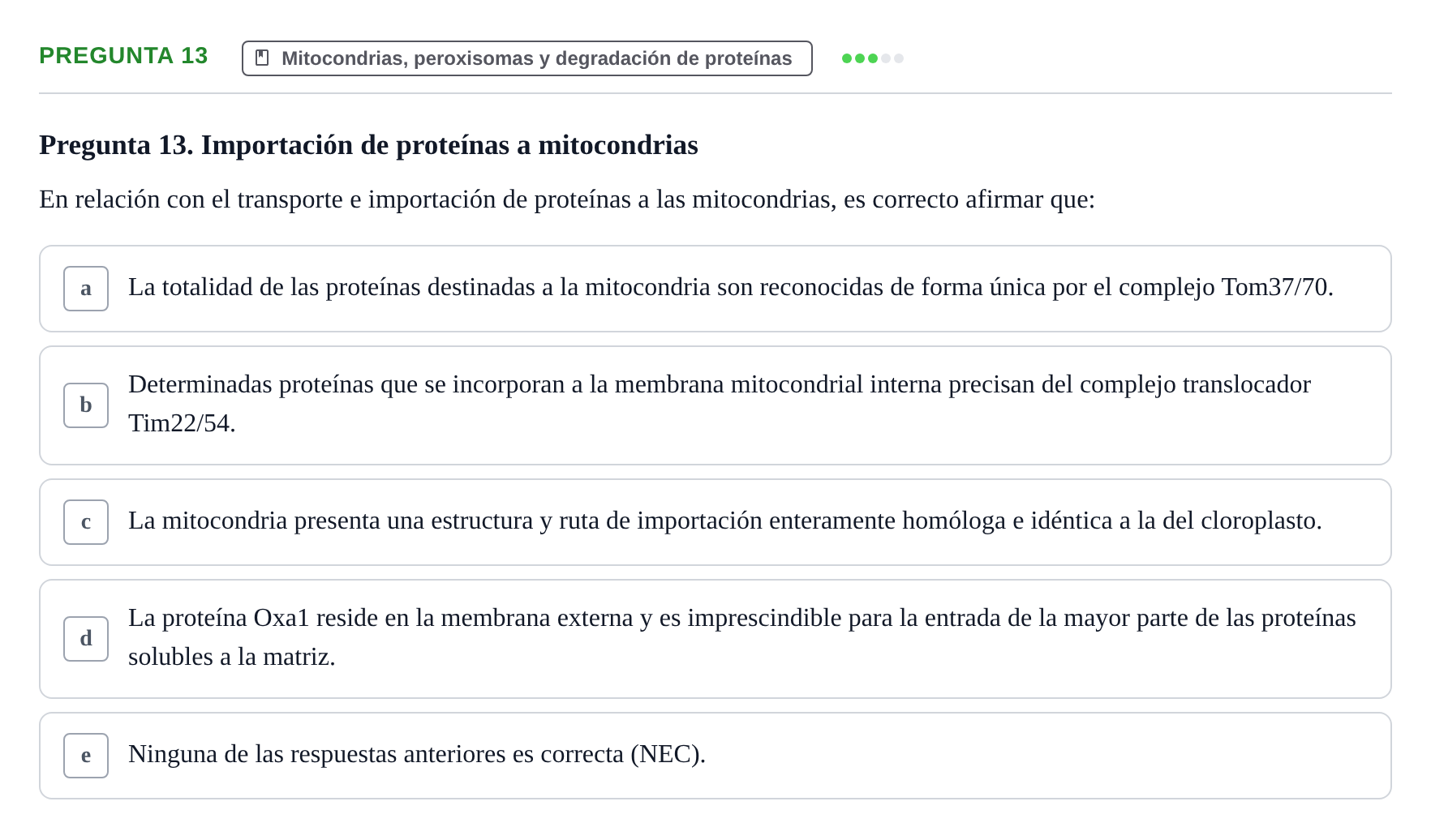 Enunciado: Pregunta 13 · Biología Celular UB 2012