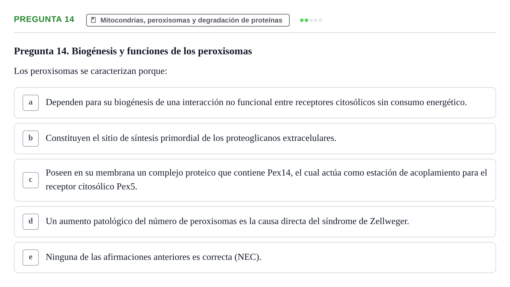 Enunciado: Pregunta 14 · Biología Celular UB 2012
