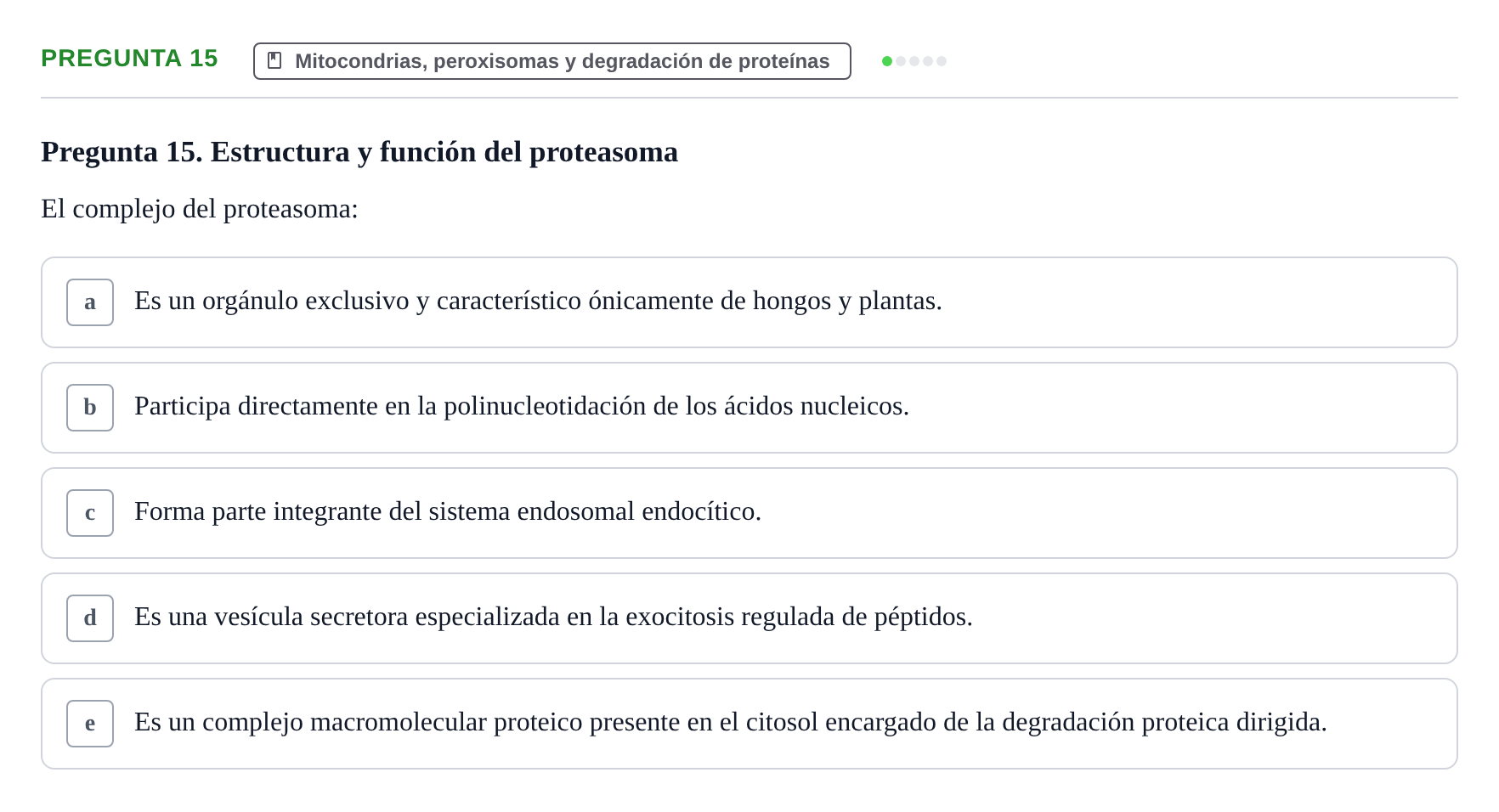 Enunciado: Pregunta 15 · Biología Celular UB 2012