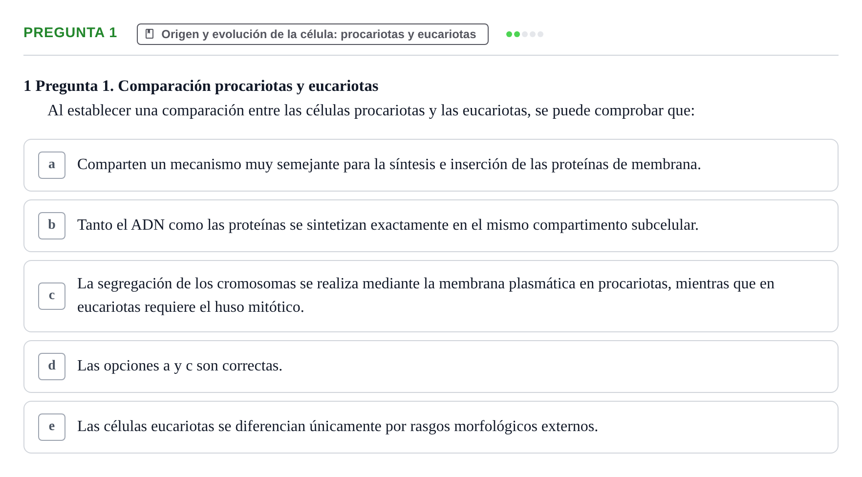 Enunciado: Pregunta 1 · Biología Celular UB 2012