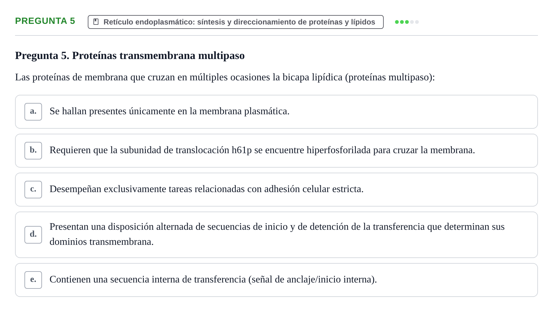 Enunciado: Pregunta 5 · Biología Celular UB 2012