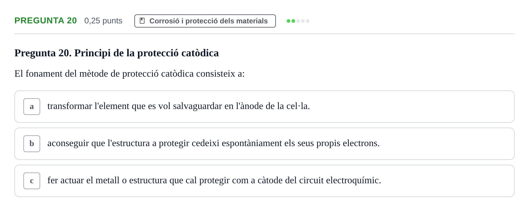 Enunciado: Pregunta 20 · Ciencia de Materiales UB 2021