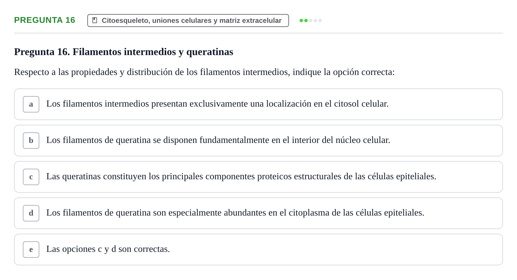 Enunciado: Pregunta 16 · Biología Celular UB Examen de Biología Celular: Prácticas y Teoría