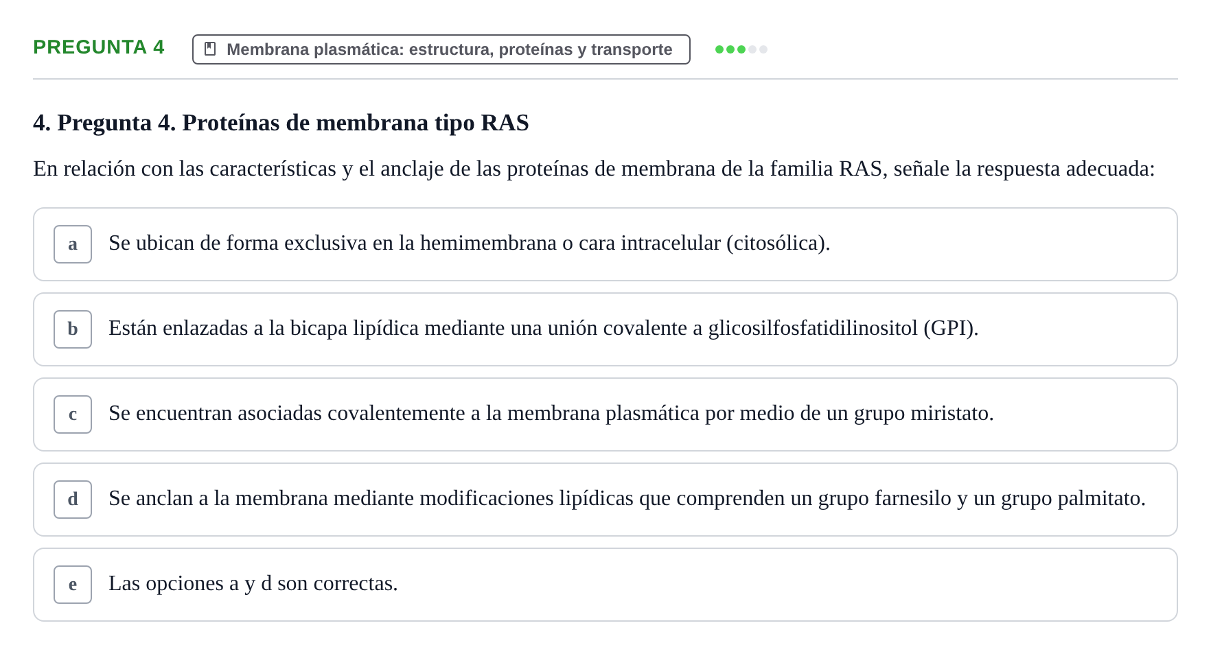 Enunciado: Pregunta 4 · Biología Celular UB Examen de Biología Celular: Prácticas y Teoría