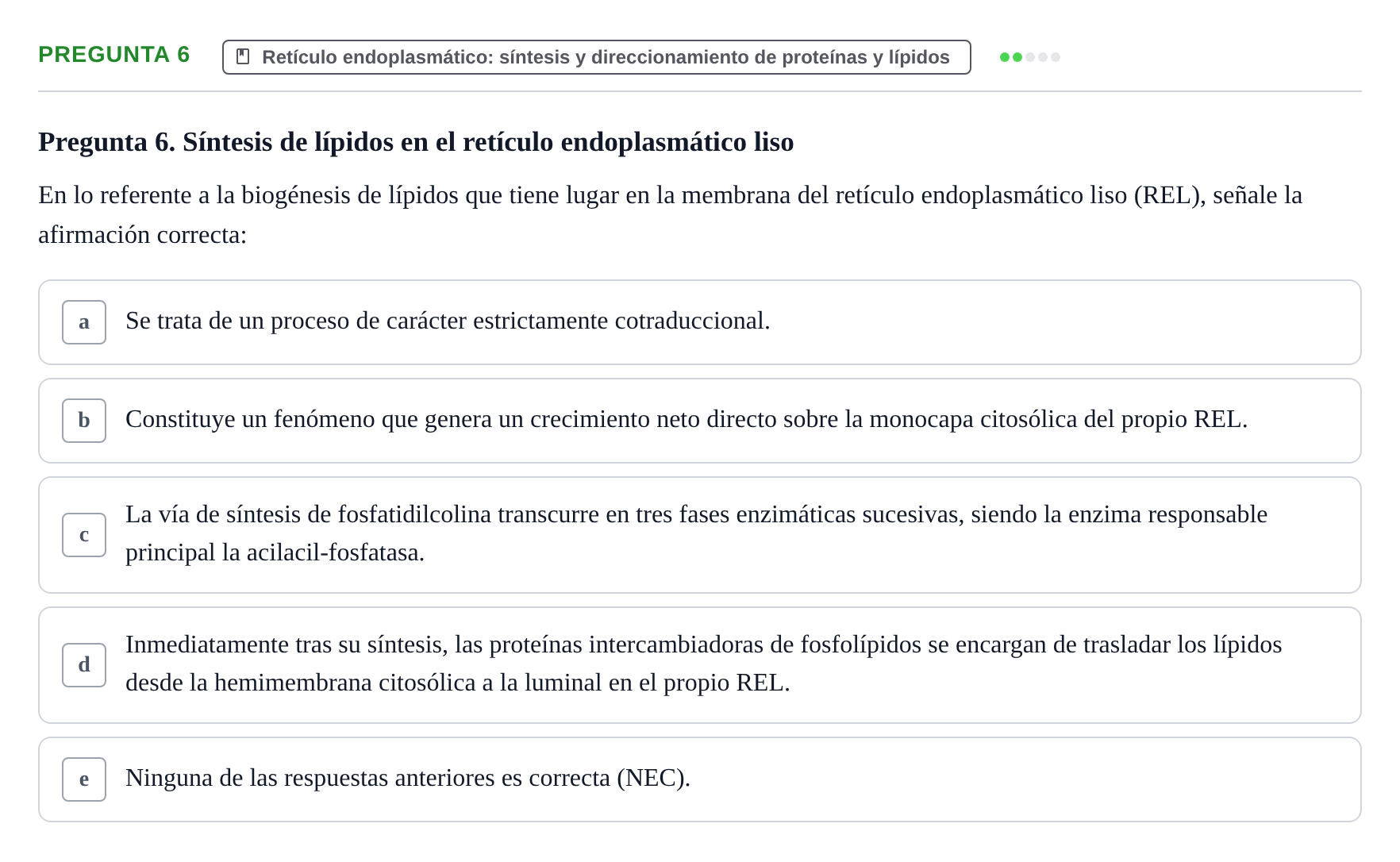 Enunciado: Pregunta 6 · Biología Celular UB Examen de Biología Celular: Prácticas y Teoría