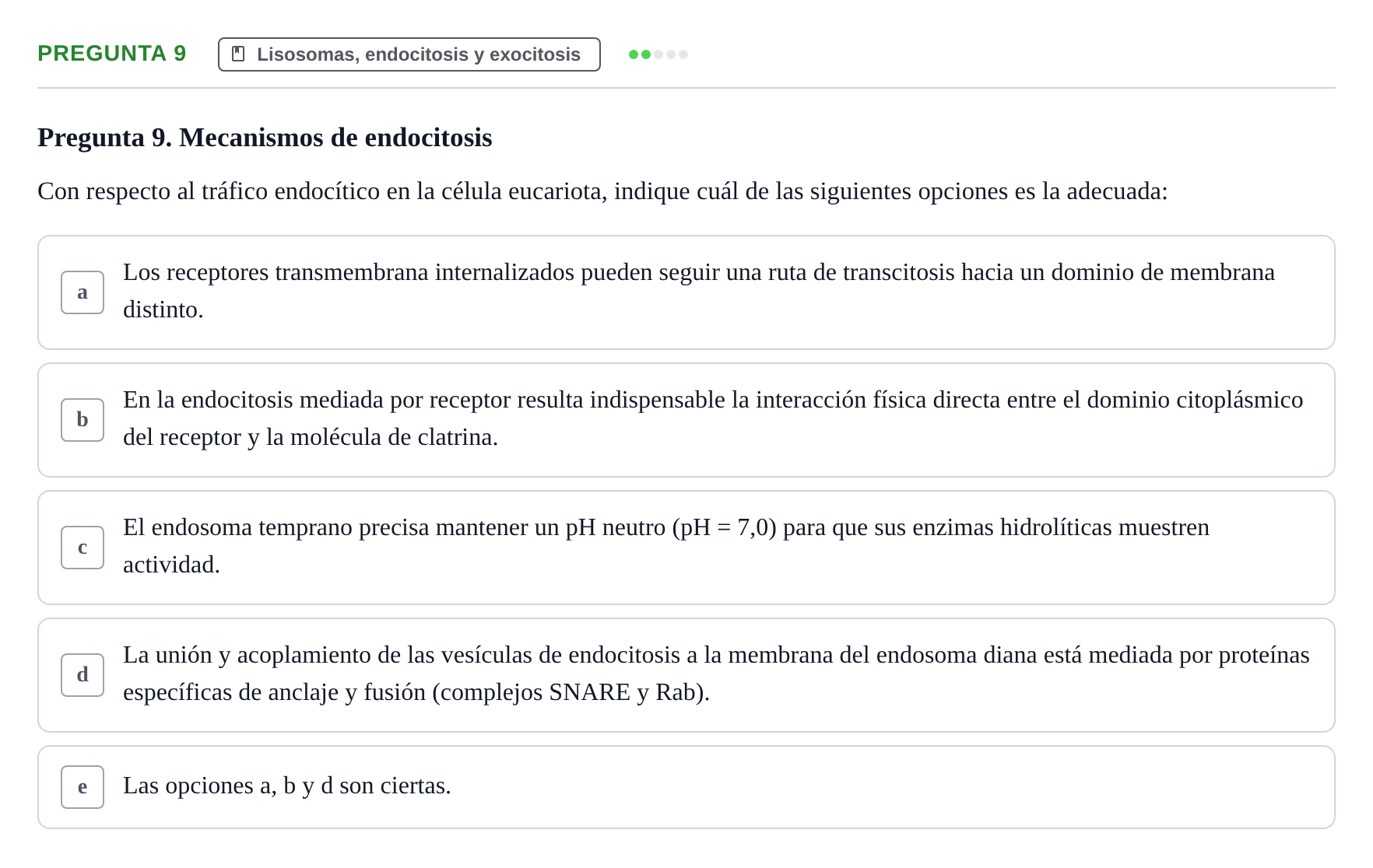 Enunciado: Pregunta 9 · Biología Celular UB Examen de Biología Celular: Prácticas y Teoría