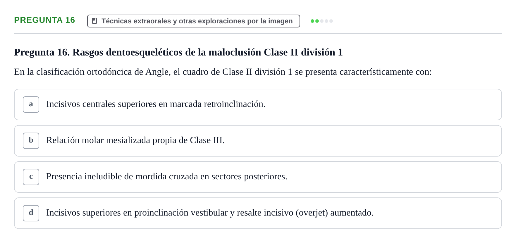 Enunciado: Pregunta 16