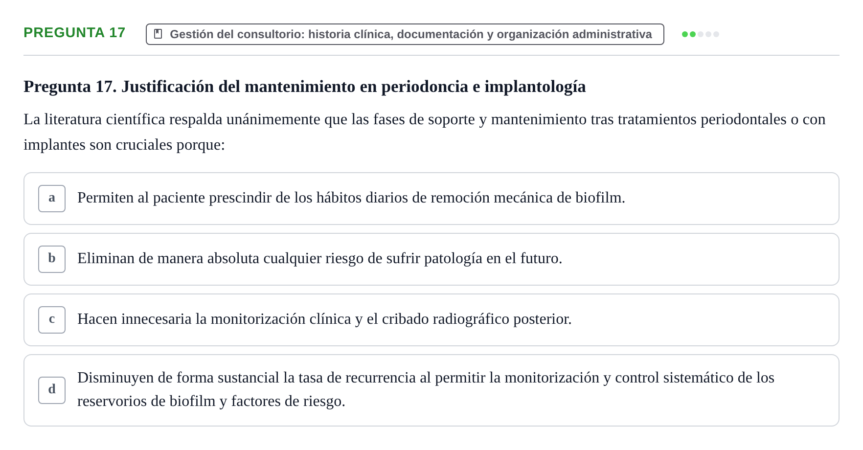 Enunciado: Pregunta 17