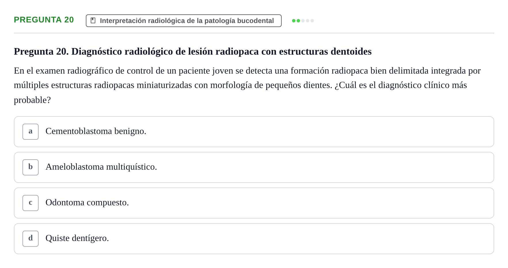 Enunciado: Pregunta 20
