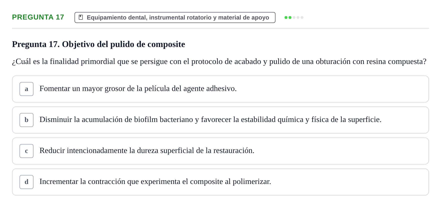 Enunciado: Pregunta 17
