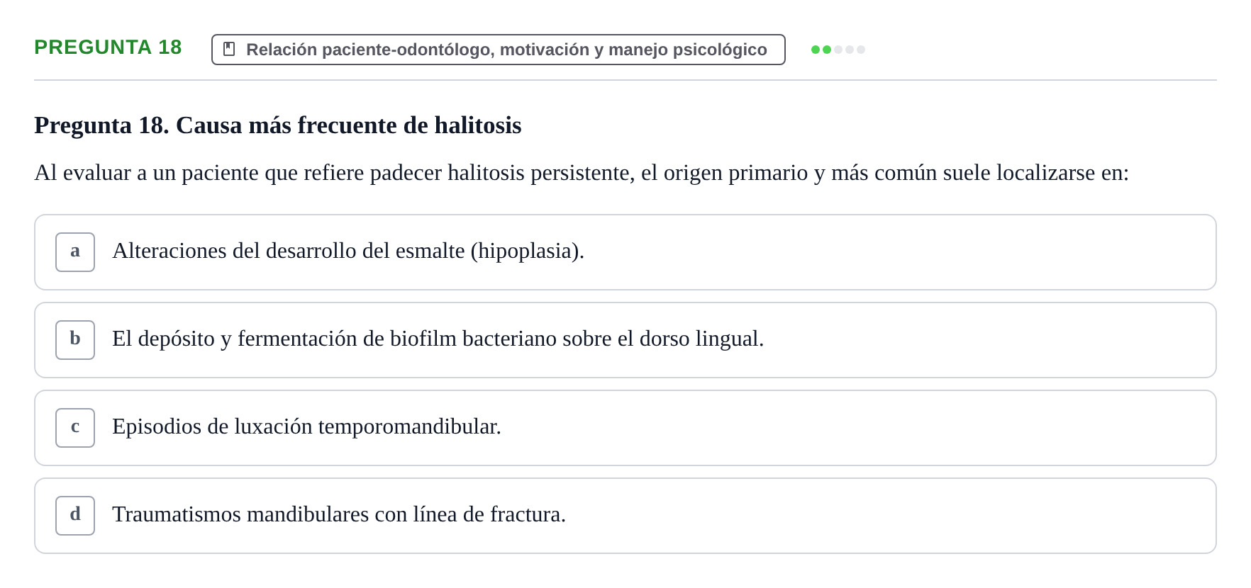 Enunciado: Pregunta 18
